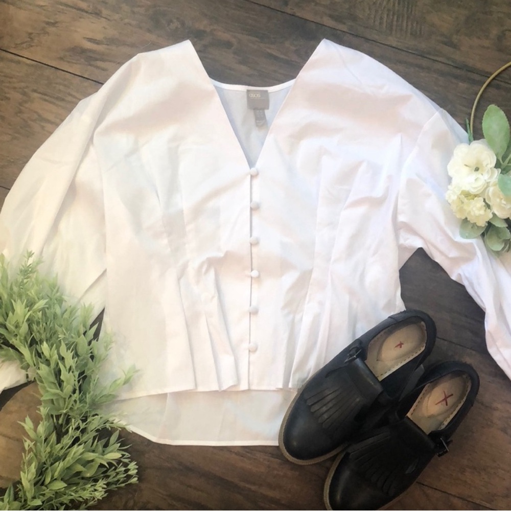 ASOS Button Up Oversized Sleeve Blouse